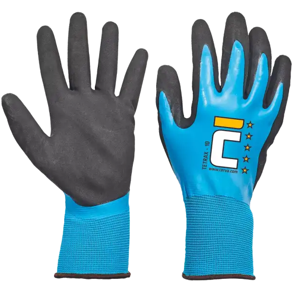 TETRAX nylon, latex mártott kötött védőkesztyű